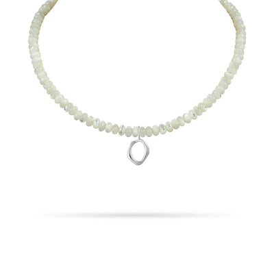 Astra Beaded Necklace - White Gold