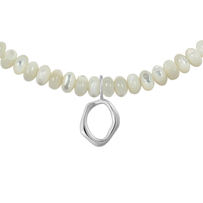 Astra Beaded Necklace - White Gold