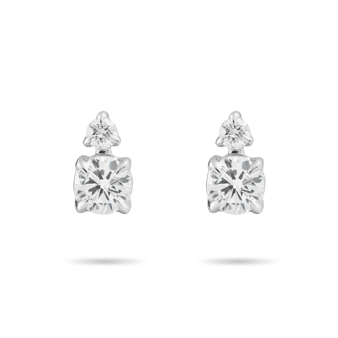 Round Duo diamonds Stud