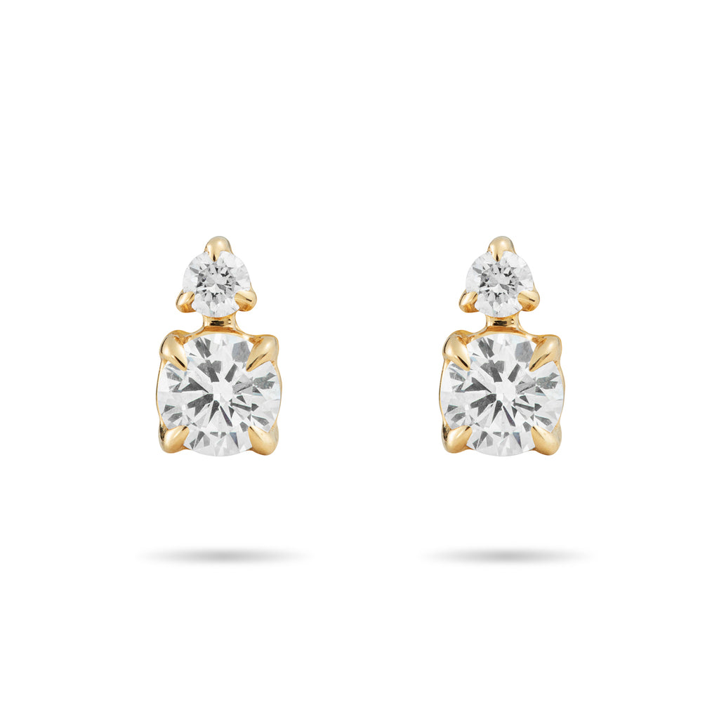 Round Duo diamonds Stud