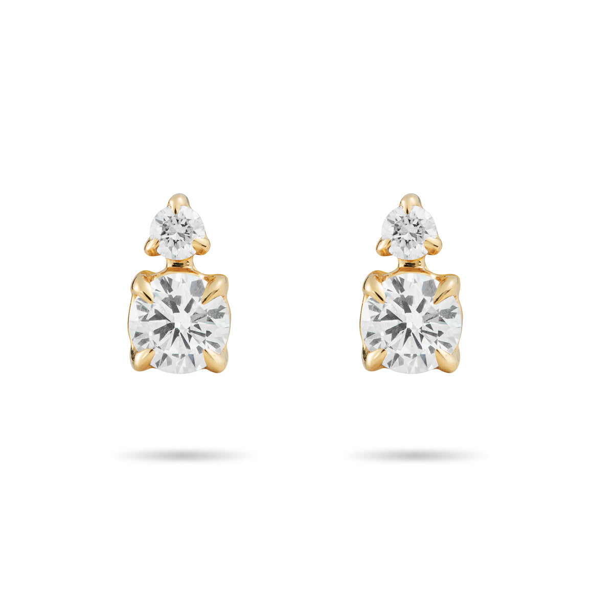 Round Duo diamonds Stud