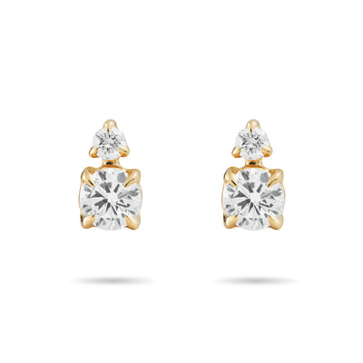 Round Duo diamonds Stud