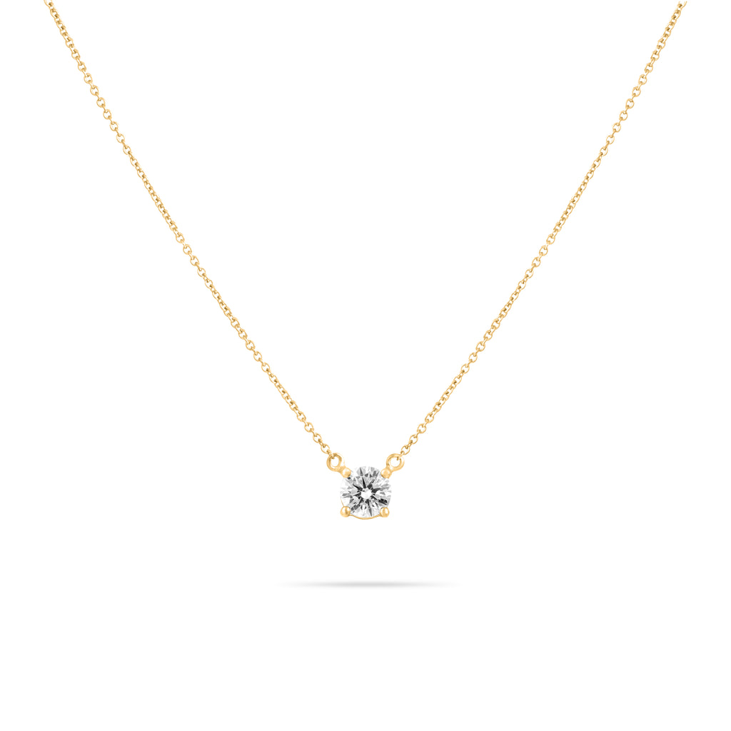 Round Solitaire Diamond Necklace