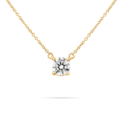 Round Solitaire Diamond Necklace