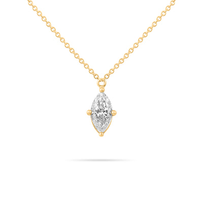 Marquise Solitaire Diamond Necklace