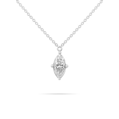 Marquise Solitaire Diamond Necklace