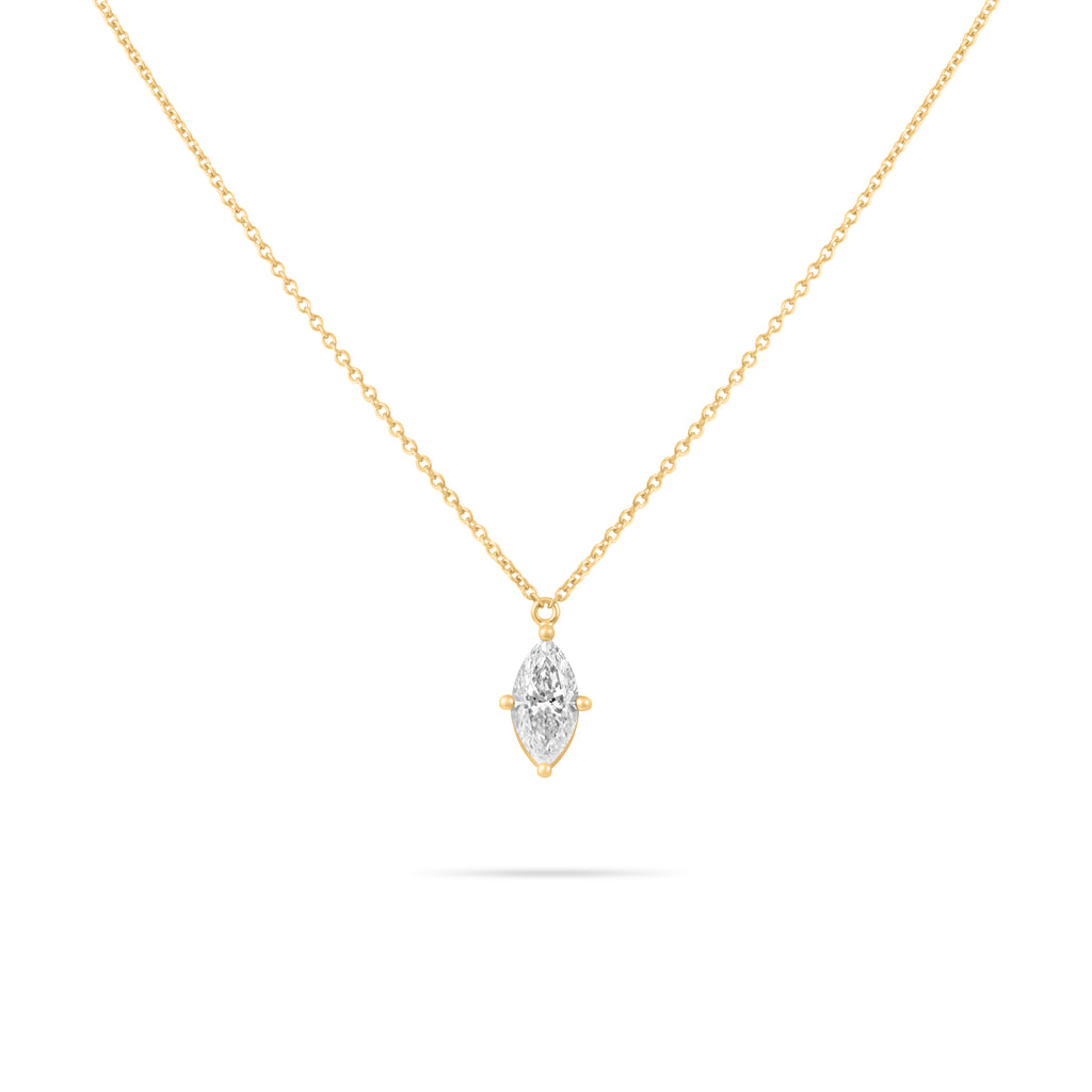 Marquise Solitaire Diamond Necklace