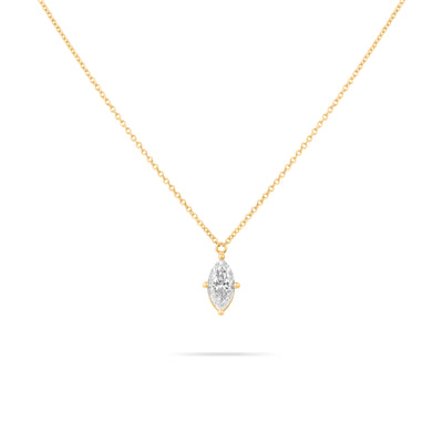 Marquise Solitaire Diamond Necklace