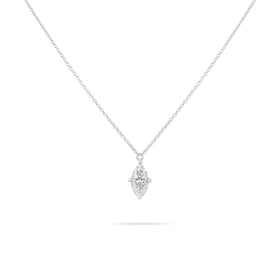 Marquise Solitaire Diamond Necklace