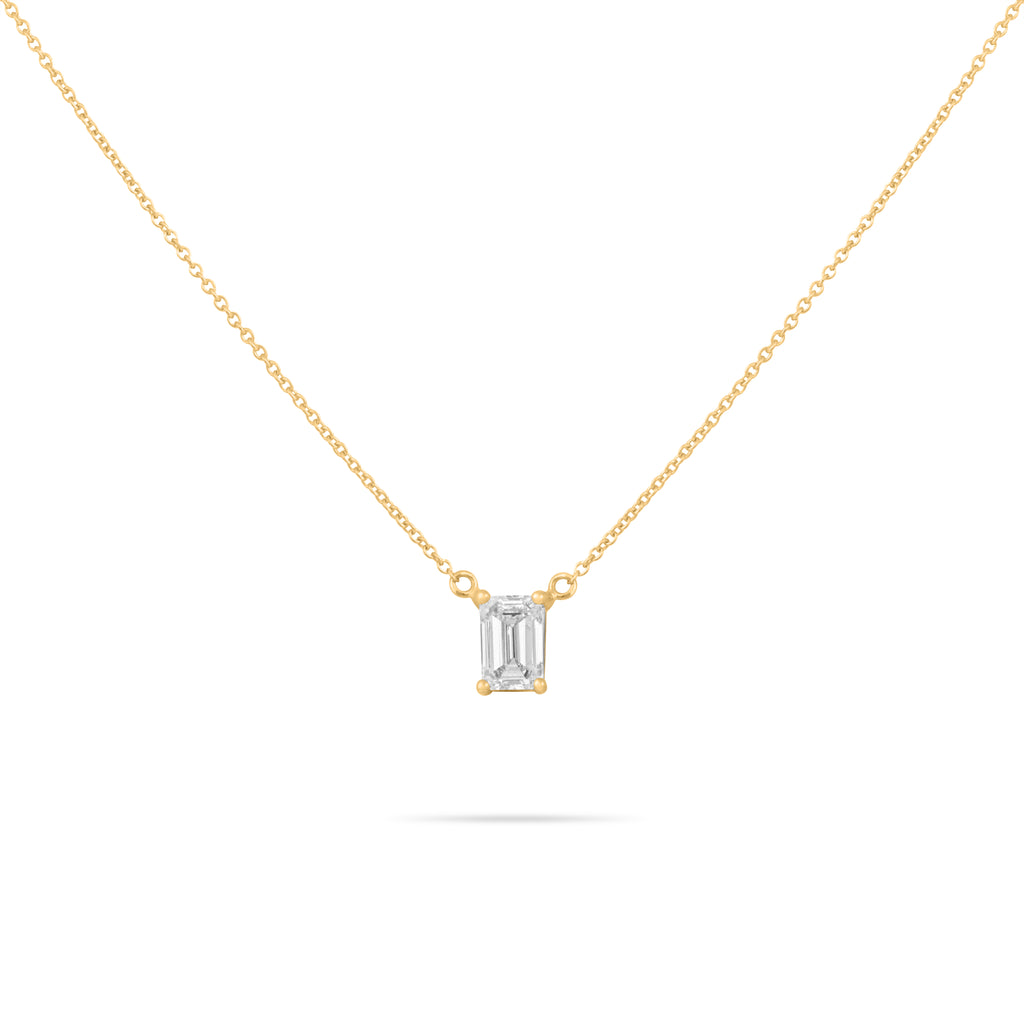 Emerald Solitaire Diamond Necklace