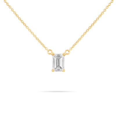 Emerald Solitaire Diamond Necklace