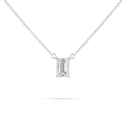 Emerald Solitaire Diamond Necklace