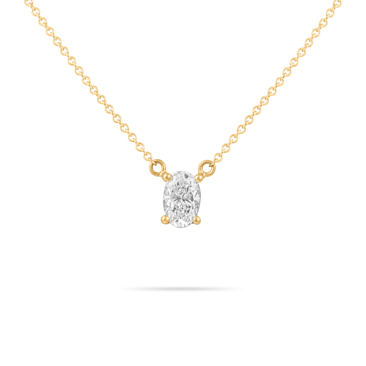 Oval Solitaire Diamond Necklace