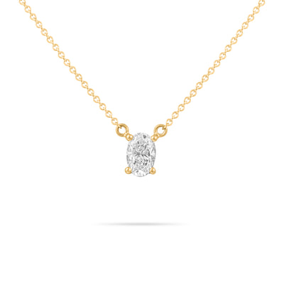 Oval Solitaire Diamond Necklace