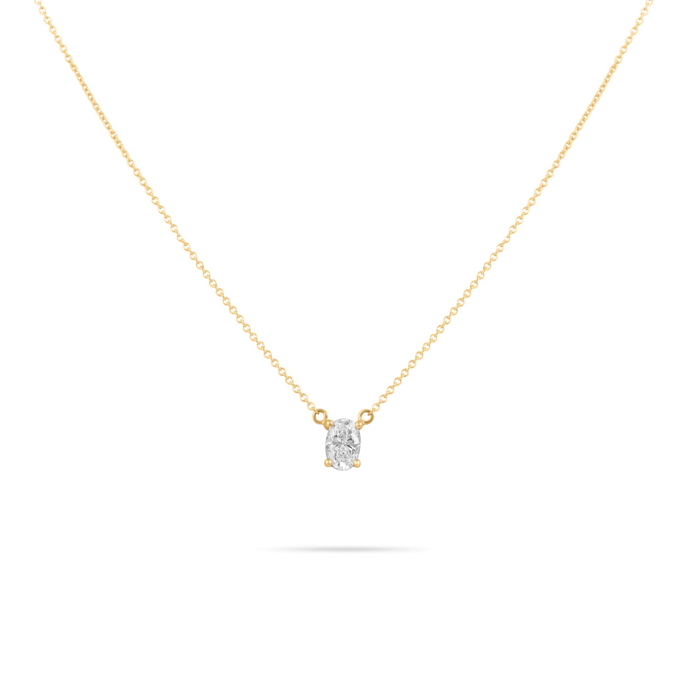 Oval Solitaire Diamond Necklace