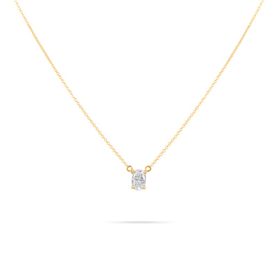 Oval Solitaire Diamond Necklace