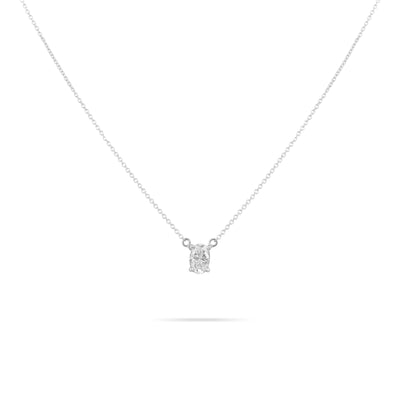 Oval Solitaire Diamond Necklace