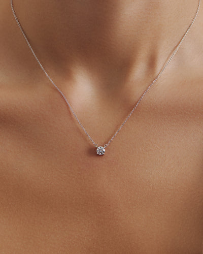 Round Solitaire Diamond Necklace